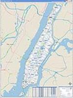 New York, Ny Carrier Route Wall Map